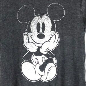 Womens Vintage Disney Mickey Mouse T-Shirt M Gray Crew Neck S/S Comfy Casual